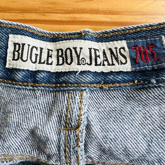 Bugle Boy 705 Mens Denim Jeans Size 42x32 Tapered Leg Mid Rise Blue Cotton Denim - Picture 6 of 11